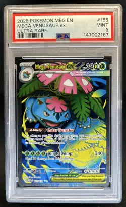 2025 Pokemon Mega Evolution Venusaur ex Ultra Rare #155/132 PSA 9 - Image 1