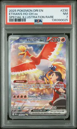 2025 POKEMON DESTINED RIVALS SPECIAL ILLUSTRATION RARE ETHAN'S HO-OH EX PSA 7 - Image 1