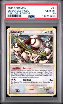 2011 POKEMON CALL OF LEGENDS #21 SMEARGLE-HOLO PSA 10 *POP 27* - Image 1