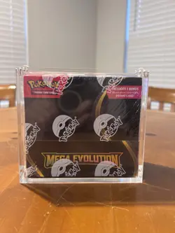 Pokemon TCG: Mega Evolution Factory Sealed Enhanced Booster Box w/ Acrylic Case - Image 1
