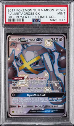 2017 POKEMON SUN & MOON GUARDIANS RISING #157A FULL ART/METAGROSS GX PSA 9 - Image 1