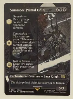 Summon: Primal Odin Borderless - Final Fantasy MTG - Image 1