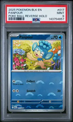 2025 POKEMON BLK EN-BLACK BOLT POKE BALL REVERSE HOLO #017 PANPOUR PSA 9 - Image 1