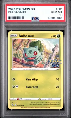 2022 POKEMON GO #001 BULBASAUR PSA 10 - Image 1