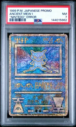 1998-99 POKEMON JAPANESE PROMO "NINTEDO" ERR ANCIENT MEW I PSA 7 - Image 1
