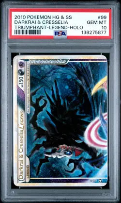 2010 POKEMON HEARTGOLD & SOULSILVER DARKRAI & CRESSELIA LEGEND-HOLO PSA 10 - Image 1