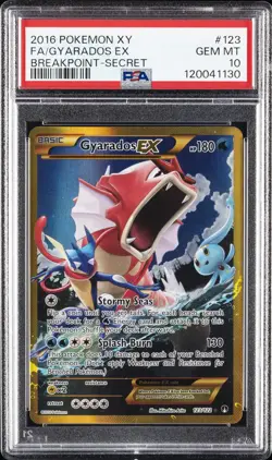 2016 POKEMON XY BREAKPOINT SECRET #123 FULL ART/GYARADOS EX PSA 10 - Image 1