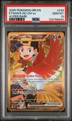 2025 POKEMON DRI EN-DESTINED RIVALS HYPER RARE #239 ETHAN'S HO-OH EX PSA 10 - Image 1