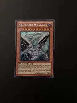2011 YUGIOH SECRET RARE PROMO MALEFIC CYBER END DRAGON NM - Image 1