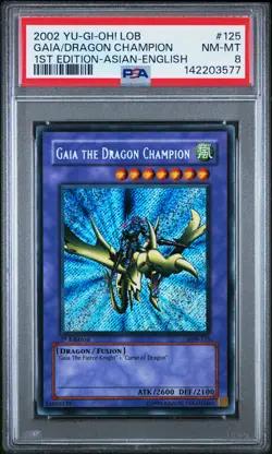 2002 YU-GI-OH! 1ST ED-ASIAN-ENGLISH #125 GAIA THE DRAGON CHAMPION PSA 8 - Image 1