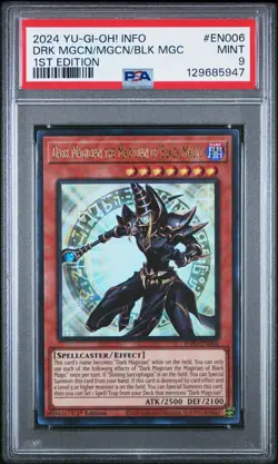 2024 YU-GI-OH! 1ST ED DARK MAGICIAN THE MAGICIAN OF BLACK MAGIC PSA 9 - Image 1