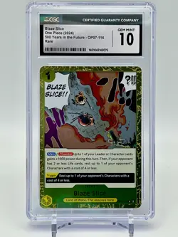 Blaze Slice One Piece (2024) 500 Years in the Future - OP07-116 Rare CGC 10 - Image 1