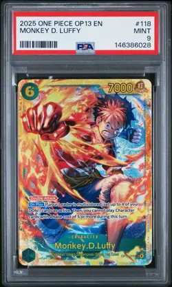 2025 ONE PIECE OP13-CARRYING ON HIS WILL #118 MONKEY D. LUFFY PSA 9 - Image 1