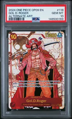 2024 ONE PIECE OP09-EMPERORS IN THE NEW WORLD ALTERNATE ART GOL D. ROGER PSA 10 - Image 1