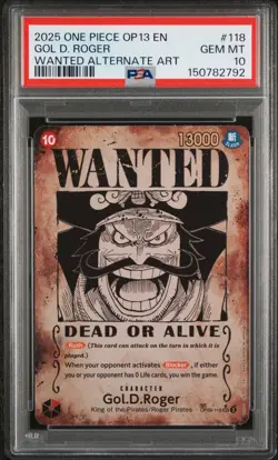 2025 ONE PIECE CARRYING ON HIS WILL WANTED ALT ART #118 GOL D. ROGER PSA 10 - Image 1