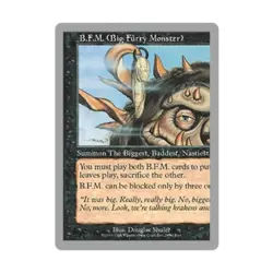 WOTC MtG Unglued B.F.M. (Big Furry Monster) - Left (R) EX - Image 1