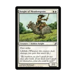 WOTC MtG Lorwyn Knight of Meadowgrain (U) (Foil) EX - Image 1