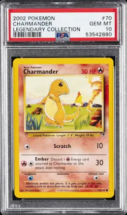 2002 POKEMON LEGEND COLL #70 CHARMANDER PSA 10 - Image 1