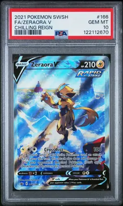 2021 Pokemon Chilling Reign Zeraora V Full Alternate Alt Art #166/198 PSA 10 - Image 1