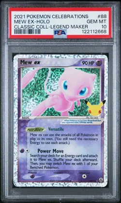 2021 Pokemon Celebrations Mew ex Classic Collection Holo #88/92 PSA 10 - Image 1