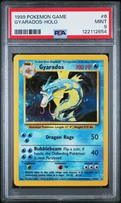 1999 Pokemon Base Set Gyarados Holo Rare #6/102 PSA 9 MINT - Image 1