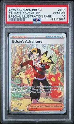 2025 Pokemon Destined Rivals Ethan's Adventure Full Art SIR #236/182 PSA 10 - Image 1