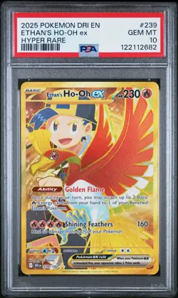 2025 Pokemon Destined Rivals Ethan's Ho-Oh ex Hyper Rare #239/182 PSA 10 - Image 1