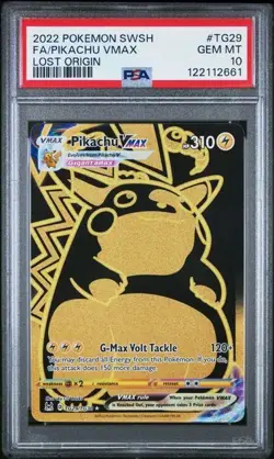2022 Pokemon Lost Origin Pikachu VMAX Full Art #TG29/TG30 PSA 10 - Image 1