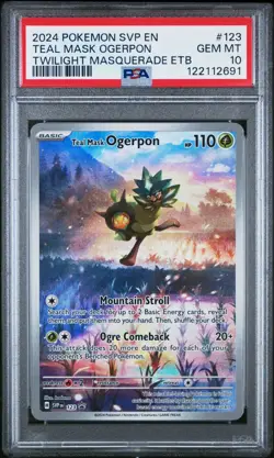 2024 Pokemon Twilight Masquerade Teal Mask Ogerpon ETB BSP Promo #123 PSA 10 - Image 1