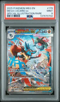2025 POKEMON MEGA EVOLUTIONS SIR #179 MEGA LUCARIO EX PSA 9 MINT - Image 1