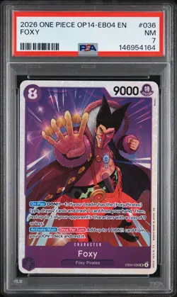 2026 ONE PIECE OP14-EB04-THE AZURE SEA'S SEVEN #036 FOXY PSA 7 - Image 1