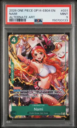 2026 ONE PIECE OP14-EB04-THE AZURE SEA'S SEVEN ALTERNATE ART #031 NAMI PSA 9 - Image 1