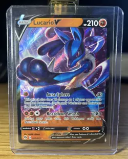 Lucario V - 027/073 - Pokemon Champions Path Sword & Shield Ultra Rare Card NM - Image 1