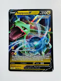 Pokemon TCG Rayquaza v Crown Zenith Full Art Ultra Rare Holo Card 100/159 - Image 1