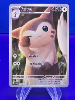 Pokemon TCG Furret 168/159 SV09: Journey Together Illustration Rare Card - NM - Image 1