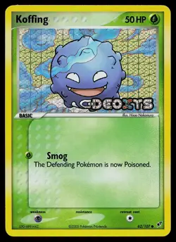 Pokemon Card - Koffing Deoxys 62/107 Reverse Holo Stamped - Image 1
