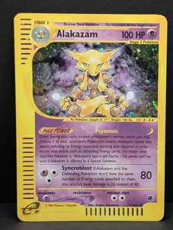 Alakazam 001/165 Expedition Base Set Holo Rare Pokemon TCG Nintendo e-reader LP+ - Image 1