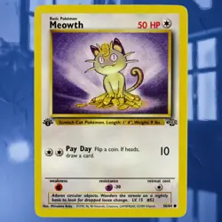 1999 1st Edition Meowth #56/64 Jungle Set Rare Non-Holo Pokemon Card Near-Mint☆ - Image 1