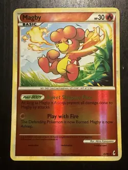 Pokemon Magby Reverse Holo Call of Legends Basic 30HP Uncommon 46/95 2011 Card - Image 1