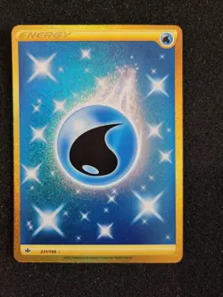 Pokemon Water Energy Secret Rare Gold 231/198 Chilling Reign Card + Bonus Gift - Image 1