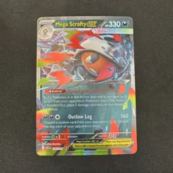 Mega Scrafty Ex 135/217 Holo Rare Card Pokemon Ascended Heroes - Image 1