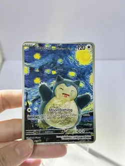 Snorlax with The Starry Night 70HP Metal Pokemon Card-Collectible Gift Display. - Image 1