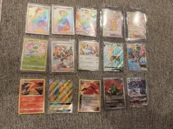 Pokemon 15 Card Lot GX, Full Art Trainers, SIRs, Rainbow Rare - Image 1