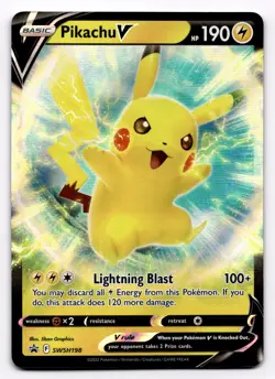 Pikachu V SWSH198 Promo SWSH: Sword & Shield Promo Cards Holo NM - Image 1