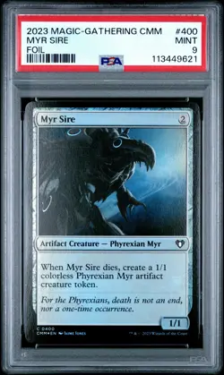 2023 MAGIC: THE GATHERING COMMANDER MASTERS FOIL #400 MYR SIRE PSA 9 - Image 1