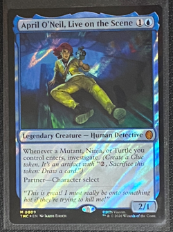 April O'Neil, Live on the Scene (Surge Foil) Commander: TMNT MTG TMC #9 NM/M - Image 1