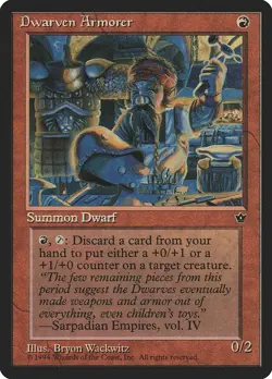 Dwarven Armorer Fallen Empires 50 NM MTG Magic The Gathering - Image 1