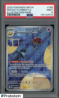 #2 2025 Pokemon Dri En Illustration Rare #198 Rocket's Orbeetle PSA 9 MINT - Image 1