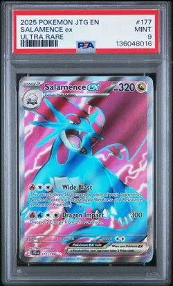 2025 POKEMON JTG EN-JOURNEY TOGETHER ULTRA RARE #177 SALAMENCE EX PSA 9 - Image 1