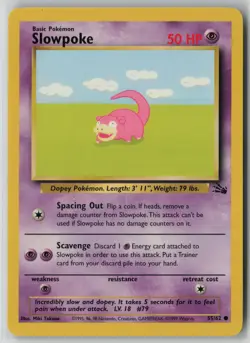 Slowpoke 55/62 Pokemon Fossil Common Heavily Played - Image 1